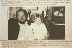 Photo - Norm and son Ben, from Stubborn Ghost album dedication, 1988